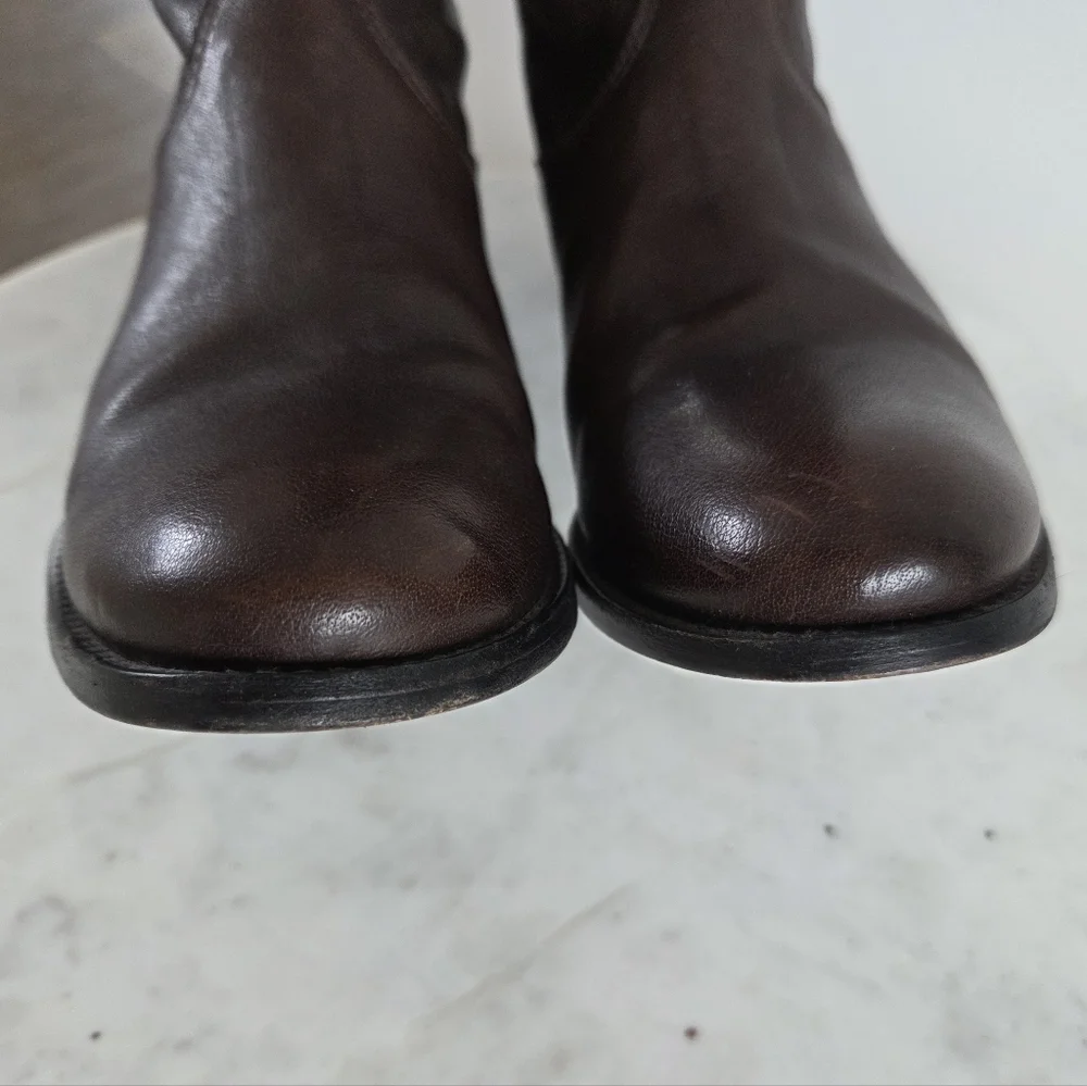 Frye Melissa Brown Leather Knee High Rear Zip Riding Boots 76430 Women’s SZ 7B m